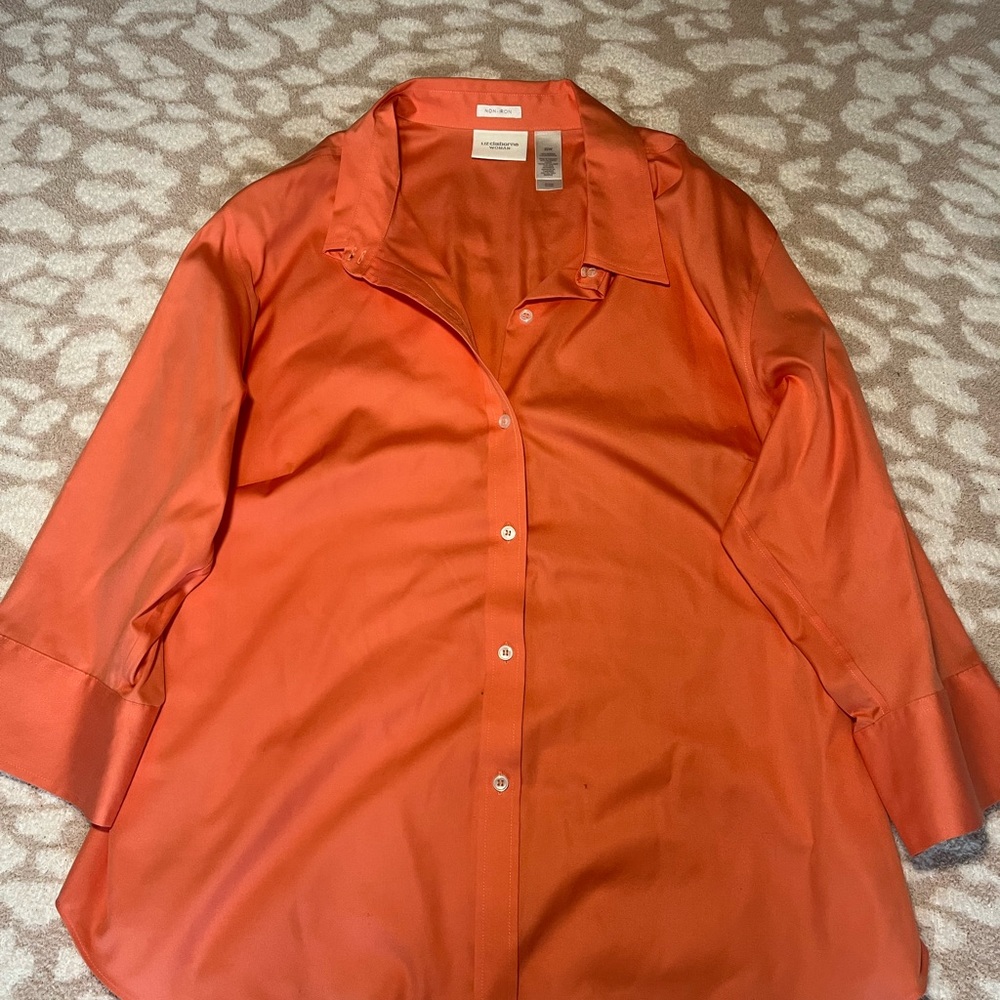 Orange Button-Up Shirt